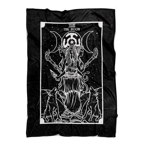The Goddess Hecate Tarot Card Throw Blanket (Black & White) - Triple Moon Goddess of Witchcraft Hekate Wheel Pagan Witch Home Decor (60" x 50") The Goddess Hecate Tarot Card Throw Blanket (Black & White) - Triple Moon Goddess of Witchcraft Hekate Wheel Pagan Witch Home Decor (60" x 50")