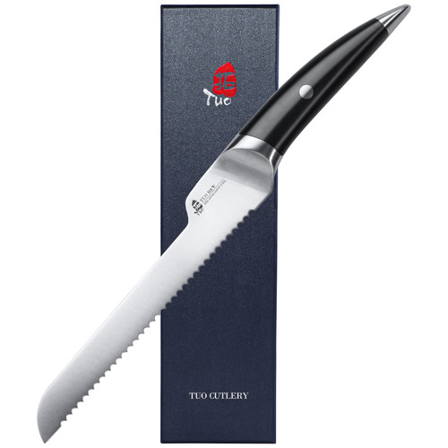 TUO Serrated Bread Knife 8 inch, Cutting Knife for Bread Cake Bagels 440A Stainless Steel Bread Slicer Ergonomic ABS Handle Bread Cutting Knife Full Tang with Gift Box, BW Series