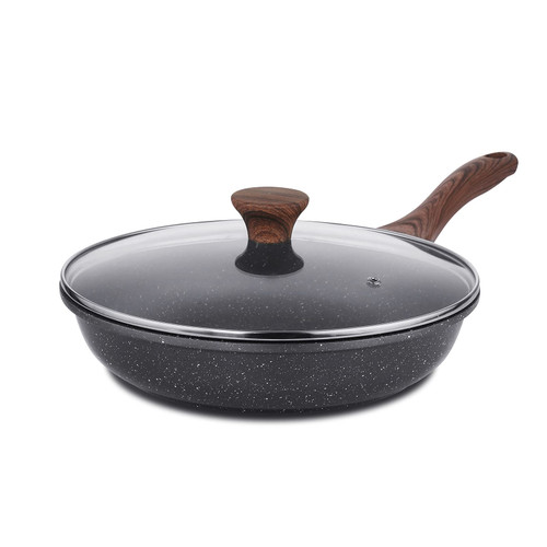 SENSARTE Nonstick Frying Pan Skillet with Lid, Swiss Granite Coating Omelette Pan with Cover, Healthy Cookware Chef's Pan with Top, PFOA Free (11" + Glass Lid) SENSARTE Nonstick Frying Pan Skillet with Lid, Swiss Granite Coating Omelette Pan with Cover, Healthy Cookware Chef's Pan with Top, PFOA Free (11" + Glass Lid)