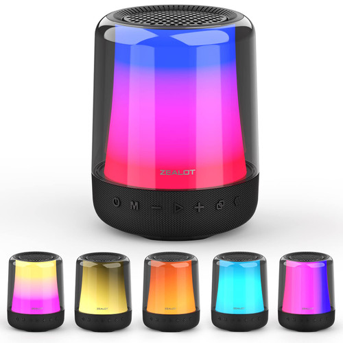 ZEALOT Bluetooth Speaker, Portable Bluetooth Speaker with 11 Colors Lights, 24W Loud HD Stereo Sound, Super Bass Wireless Speaker,V5.2 Bluetooth, Dual Pairing,TF Card/USB/AUX for Party,Home,Outdoor ZEALOT Bluetooth Speaker, Portable Bluetooth Speaker with 11 Colors Lights, 24W Loud HD Stereo Sound, Super Bass Wireless Speaker,V5.2 Bluetooth, Dual Pairing,TF Card/USB/AUX for Party,Home,Outdoor