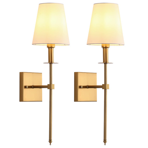 Maichixin Wall Sconces Set of Two,2 Hardwired Sconces Wall Lighting with White Fabric Shades,Hardwired Wall Lights for Bedroom,Sconces Wall Decor Set of 2 for Living Room, Bedroom, Bathroom, Hallway Maichixin Wall Sconces Set of Two,2 Hardwired Sconces Wall Lighting with White Fabric Shades,Hardwired Wall Lights for Bedroom,Sconces Wall Decor Set of 2 for Living Room, Bedroom, Bathroom, Hallway
