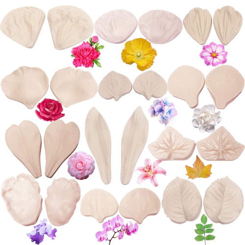 12set Gumpaste Flower Molds,Fondant Flower Molds, Silicone Veining Molds,Sugar Flower Making Tools for Fondant Chocolate Soap Polymer Clay Cake Decorating 12set Gumpaste Flower Molds,Fondant Flower Molds, Silicone Veining Molds,Sugar Flower Making Tools for Fondant Chocolate Soap Polymer Clay Cake Decorating