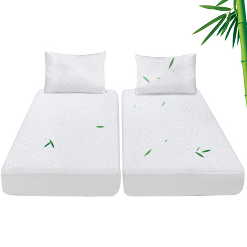 Split King Mattress Protector Mattress Cover Waterproof for Adjustable Bed, Bamboo Terry Soft Mattress Protector Split King, Breathable Fitted Matress Cover Split King Mattress Protector Mattress Cover Waterproof for Adjustable Bed, Bamboo Terry Soft Mattress Protector Split King, Breathable Fitted Matress Cover