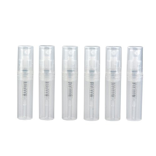 Furnido 20 pcs 2ml/3ml mini Plastic Spray Bottle Transparent Perfume Atomizer Empty Cosmetic Containers Refillable Bottles Perfume Container Vials Liquid Container (2ml)