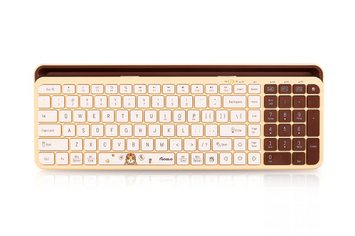 Wireless Keyboard: 3 Mode Bluetooth Keyboard Wireless Keyboard for Ipad with Phone Holder,Tablet Keyboard Multi Device Bluetooth USB Keyboard for Smatphone,Tablets,PC, Computer, Laptop, Mac (Brown)