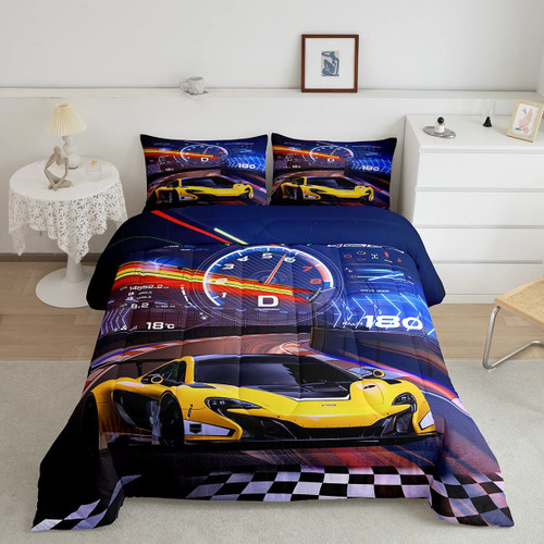 Feelyou Blue Yellow Sports Car Bedding Set Race Car Comforter Set for Kids Boys Extreme Sports Comforter Fast Speed Car Sports Inner Fill Duvet Set 1 Comforter Set with 1 Pillowcase Twin Size Feelyou Blue Yellow Sports Car Bedding Set Race Car Comforter Set for Kids Boys Extreme Sports Comforter Fast Speed Car Sports Inner Fill Duvet Set 1 Comforter Set with 1 Pillowcase Twin Size
