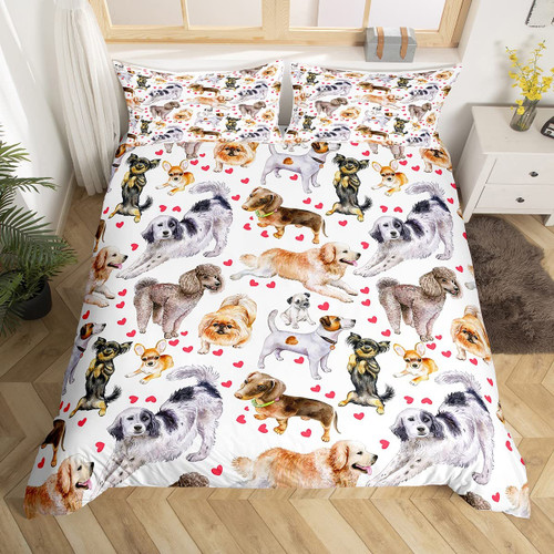 Feelyou Kids Cute Dog Duvet Cover Cartoon Dogs Comforter Cover Kawaii Puppy Dog Bedding Set for Kids Boys Girls Lovely Animal Bedspread Cover Ultra Soft Room Decor Twin Size Bedclothes Zipper Feelyou Kids Cute Dog Duvet Cover Cartoon Dogs Comforter Cover Kawaii Puppy Dog Bedding Set for Kids Boys Girls Lovely Animal Bedspread Cover Ultra Soft Room Decor Twin Size Bedclothes Zipper