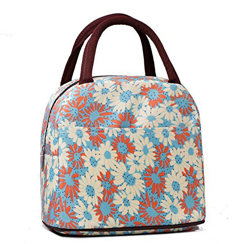 Colorful Style Polyester Lunch Bag Lunch Box Package Resable Shop Tote Bag Purse for Women Girls - Button