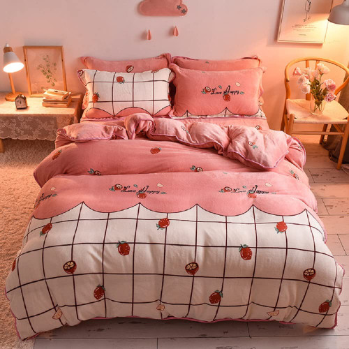 Kawaii Room Decor Shaggy Duvet Cover for Boys Kids Girls Strawberry Comforter Cover Ultra Soft Velvet Plush Bedding Set Cute Fruit Strawberry Cozy Flannel Bedding,1 Duvet Cover + 2 Pillowcases,Queen Kawaii Room Decor Shaggy Duvet Cover for Boys Kids Girls Strawberry Comforter Cover Ultra Soft Velvet Plush Bedding Set Cute Fruit Strawberry Cozy Flannel Bedding,1 Duvet Cover + 2 Pillowcases,Queen