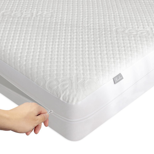 California King Size Bamboo Mattress Protector with Zipper - 100% Waterproof Zippered Mattress Cover - Soft & Cooling Noiseless Bed Mattress Covers - Top Removable Mattress Encasement 10-12" Deep California King Size Bamboo Mattress Protector with Zipper - 100% Waterproof Zippered Mattress Cover - Soft & Cooling Noiseless Bed Mattress Covers - Top Removable Mattress Encasement 10-12" Deep
