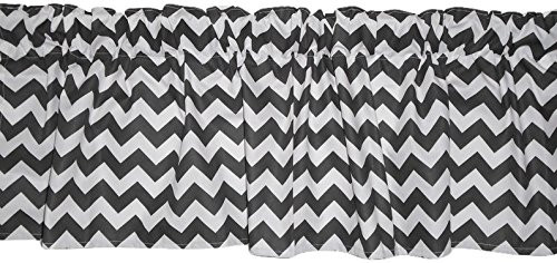 Baby Doll Bedding Chevron Window Valance, Grey