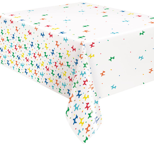 Unique Rectangular Plastic Table Cover - 54' x 84' I Balloon Dog Birthday I Pack of 1