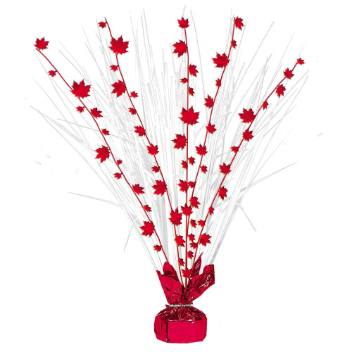 Amscan Canada Day Spray Centerpiece, 12", Red & White