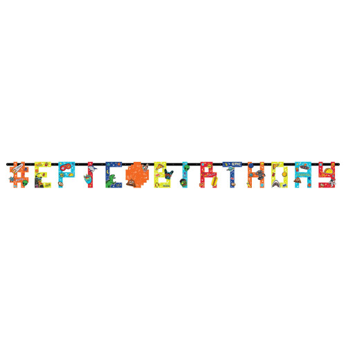 Amscan Epic Party Jumbo Add-an-Age Letter Banner, 10 1/2', Multicolor