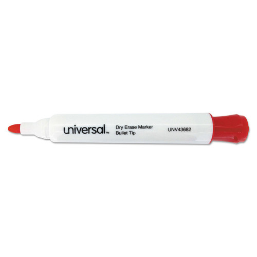 Universal Dry Erase Marker, Bullet Tip, Red