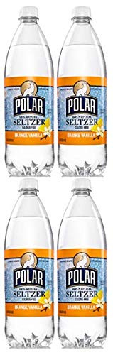 Polar Seltzer Water, Orange Vanilla, 33.8 Fl Oz, 12 Count (Pack of 4)