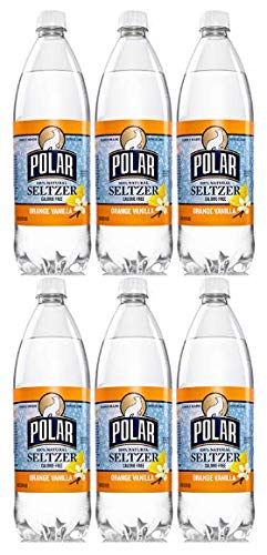 Polar Seltzer Water, Orange Vanilla, 33.8 Fl Oz, 12 Count (Pack of 6)