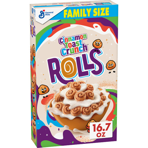 Cinnamon Toast Crunch Rolls Breakfast Cereal, Sweetened Cereal With Whole Wheat and Corn, 16.7 OZ Cinnamon Toast Crunch Rolls Breakfast Cereal, Sweetened Cereal With Whole Wheat and Corn, 16.7 OZ
