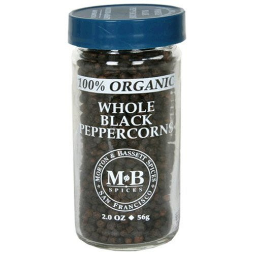 Morton & Basset Spices, Organic Whole Black Peppercorn, 2 Ounce (Pack of 3)
