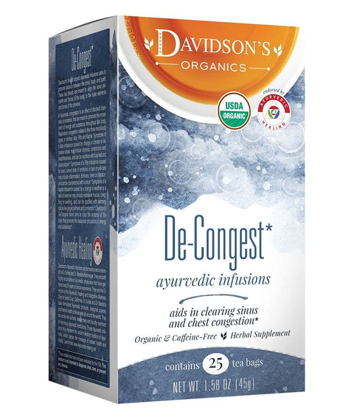 Davidson's Organics, Ayurvedic Infusions, De-Congest, 25-count Tea Bags, Pack of 6 Davidson's Organics, Ayurvedic Infusions, De-Congest, 25-count Tea Bags, Pack of 6