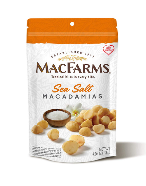 MacFarms Dry Roasted Sea Salt Macadamia Nuts, 4 OZ (113 Grams)
