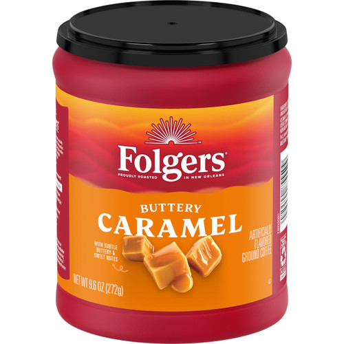 Folgers Buttery Caramel Flavored Ground Coffee, 9.6oz