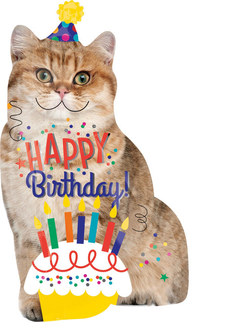 Mayflower Products Birthday Cat Jumbo Foil Balloon Mayflower Products Birthday Cat Jumbo Foil Balloon