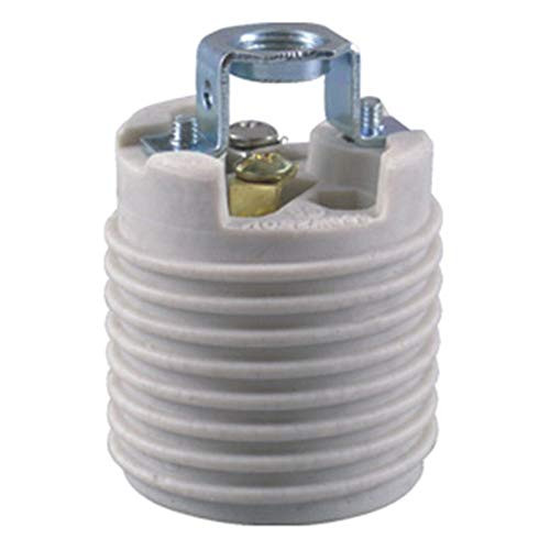 Keyless Porcelain Threaded Socket with Hickey,TWDRTDD Medium base E26 threaded Keyless porcelain socket,brackets (Ips 1/8-27))