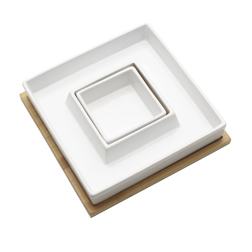 Elements Chip and Dip Serving Tray, 8.5 x 8.5 x 1.75IN, Multicolored