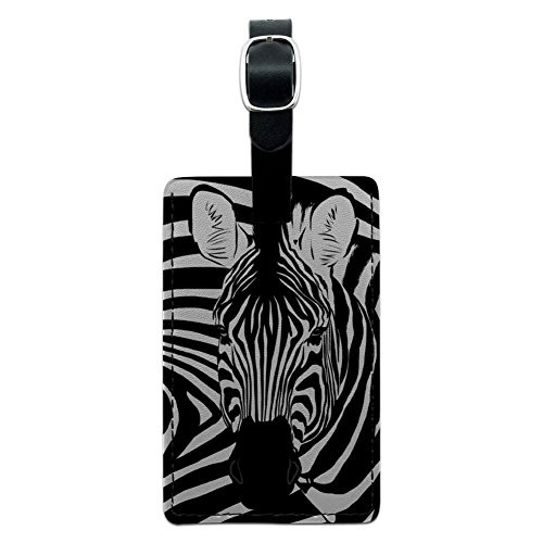 Graphics & More Zebra Safari Black White Animal Print Leather Luggage Id Tag Suitcase Carry