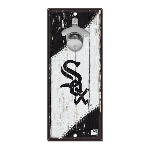 WinCraft MLB Chicago White Sox Bottle Opener5x11 Wood Sign Bottle Opener, Team Colors, 5"x11"