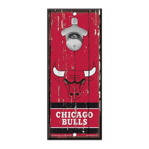 WinCraft NBA Chicago Bulls Bottle Opener5x11 Wood Sign Bottle Opener, Team Colors, 5"x11" WinCraft NBA Chicago Bulls Bottle Opener5x11 Wood Sign Bottle Opener, Team Colors, 5"x11"