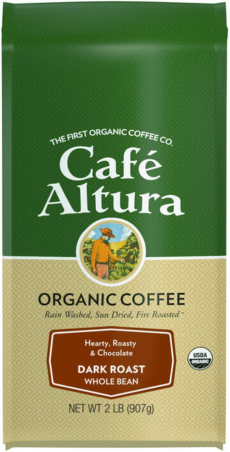 Cafe Altura Whole Bean Organic Coffee, Dark Roast, 2 Pound