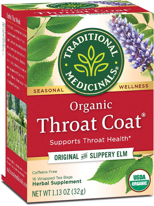 Traditional Medicinals Organic Throat Coat Herbal Tea - 16 Tea Bags - Case of 6 Traditional Medicinals Organic Throat Coat Herbal Tea - 16 Tea Bags - Case of 6