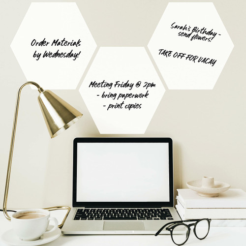 RoomMates RMK4937SCM Dry Erase/Whiteboard Hexagon Peel and Stick Wall Decals