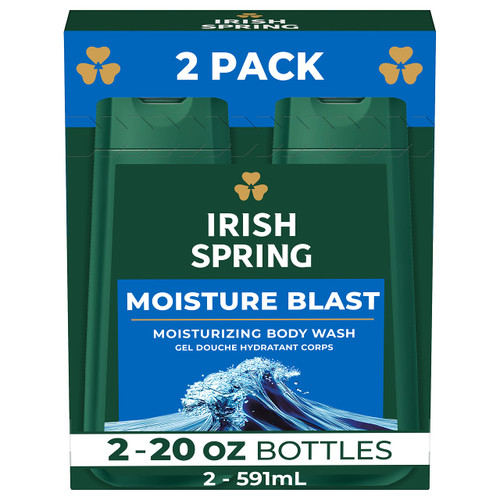 Irish Spring Moisture Blast Body Wash for Men, 20 Fl Oz (Pack of 2)