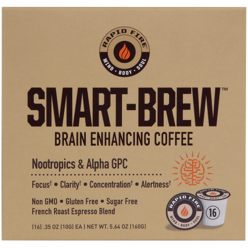 Rapidfire Smart-Brew, High Performance Infused Coffee Pods, Supports Energy and Brain Function, Ketogenic Diet, 16 Count
