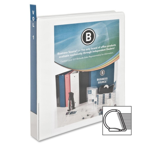 Business Source 1" Basic D-Ring White View Binders