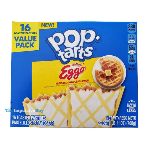 Pop-Tarts Eggo Toaster Pastries, Breakfast Foods, Baked in the USA, Frosted Maple Flavor, 16 pastries