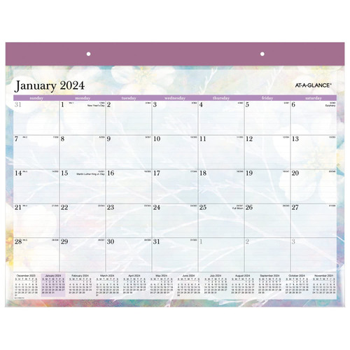 AT-A-GLANCE 2024 Desk Calendar, Monthly Desk Pad, 21-3/4" x 17", Standard, Dreams (SK83-704-24) AT-A-GLANCE 2024 Desk Calendar, Monthly Desk Pad, 21-3/4" x 17", Standard, Dreams (SK83-704-24)