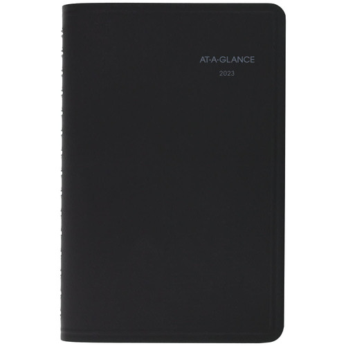 AT-A-GLANCE 2023 Weekly & Monthly Planner, QuickNotes, Hourly Appointment Book, 5" x 8", Small, Monthly Tabs, Pocket, Black (760205)