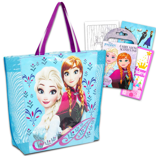 Disney Frozen Travel Bag Set Frozen Activity Bundle - 5 Pc Disney Frozen Bags for Girls Boys with Frozen Stickers, Door Hanger, and More (Frozen Travel Accessories)