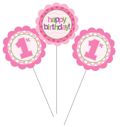 Creative Converting Birthday Boy Sticks Centerpiece, 6", Pink