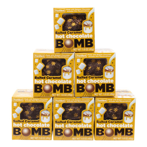 Frankford Salted Caramel Hot Chocolate BOMB, Pack of 6, Individually wrapped, Melting Milk Chocolate Ball with mini Marshmallows Inside, 1.6 ounce, Easter Basket Stuffer Frankford Salted Caramel Hot Chocolate BOMB, Pack of 6, Individually wrapped, Melting Milk Chocolate Ball with mini Marshmallows Inside, 1.6 ounce, Easter Basket Stuffer