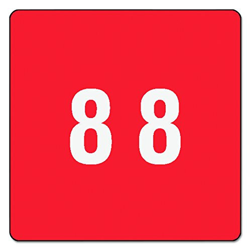 Smead DCC Color-Coded Numeric Label, 8, Label Roll, Red, 250 labels per Roll (67428)