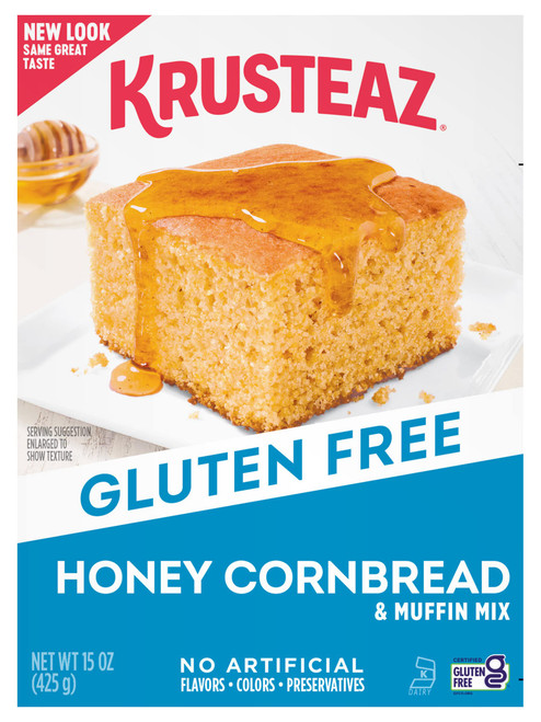 Krusteaz Gluten Free Baking Mix, Honey Cornbread & Muffin Mix, Gluten Free & Made with Real Honey, No Artificial Flavors, Colors or Preservatives, 15 OZ Box (Pack of 1)