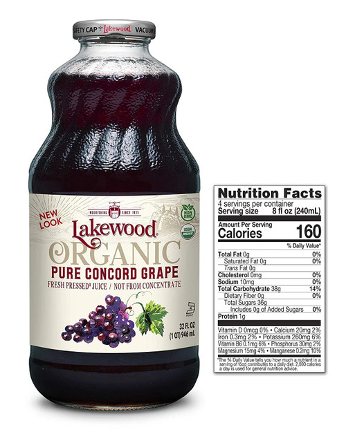 Lakewood Organic Pure Concord Grape Juice, 32 oz