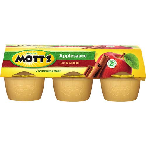 MOTTS APPLESAUCE CUPS CINNAMON 6 CUPS PER PACKAGE MOTTS APPLESAUCE CUPS CINNAMON 6 CUPS PER PACKAGE