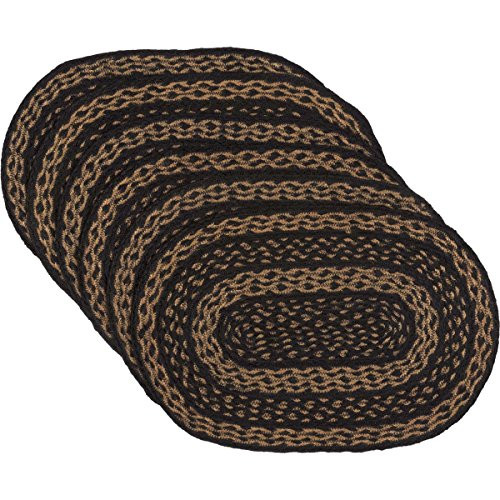VHC Brands Classic Country Primitive Tabletop & Kitchen - Farmhouse Jute Black Placemat Set of 6 VHC Brands Classic Country Primitive Tabletop & Kitchen - Farmhouse Jute Black Placemat Set of 6