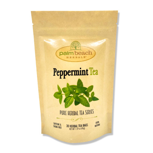 Peppermint Tea - Pure Herbal Tea Series by Palm Beach Herbals (30 Tea Bags) 100% Natural